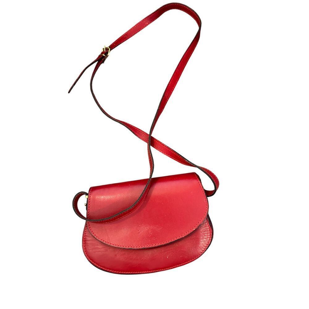 Firenze Women's Red Genuine Leather Crossbody Straps Mini Bag